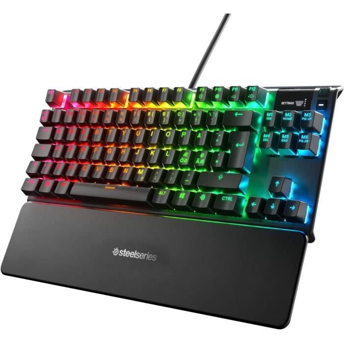 SteelSeries Apex Pro TKL Clavier de Gaming Mecanique Switch a Technologie OmniPoint Ecran OLED Display Agencement Nordiqu