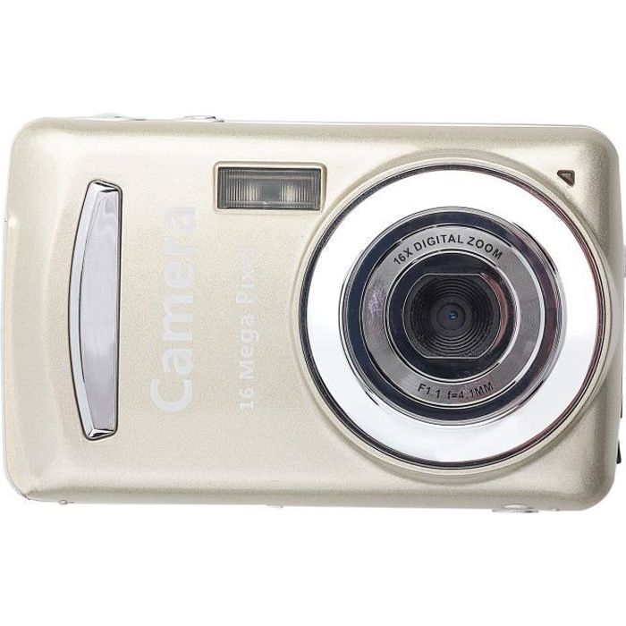 Tbest Caméra vidéo zoom 16X Mini caméscope extérieur 16MP 720P 30FPS 4X Zoom HD numérique caméscope or