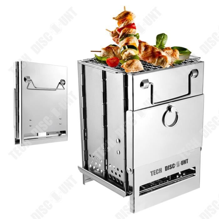 Grille Barbecue pliable à charbon en inox pour terrasse jardin maison