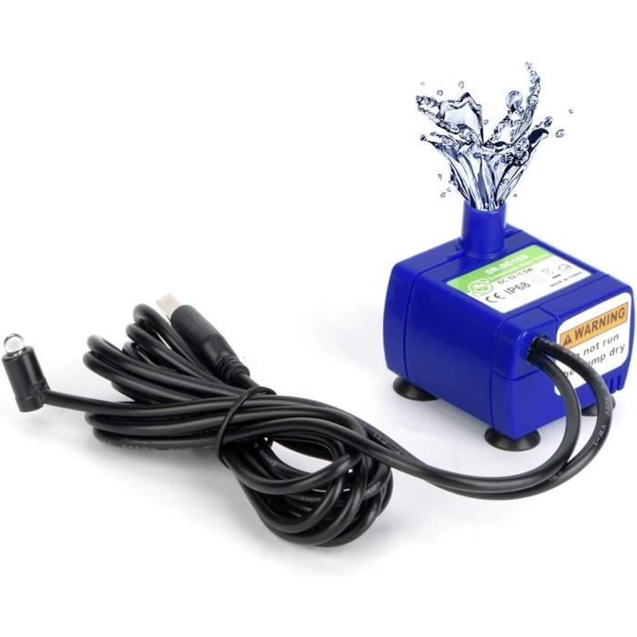 Pompe à Eau De Remplacement Pour Fontaine à Chat/chien - 12V, Silencieuse, Câble 2,7m, Avec Ventouses