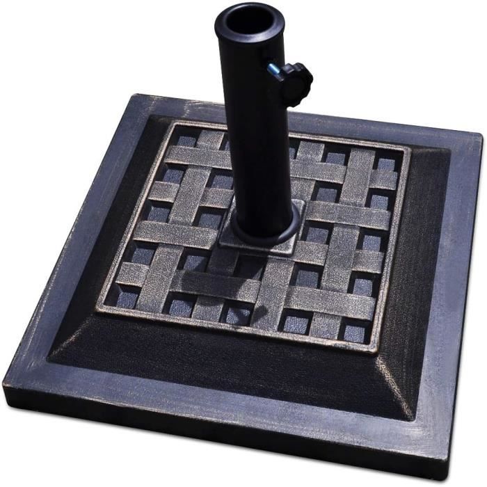Support De Parasol Pied Noir Pour Tiges 38-48mm - Résistant Aux Intempéries, Pour Jardin, Balcon, Terrasse - 8