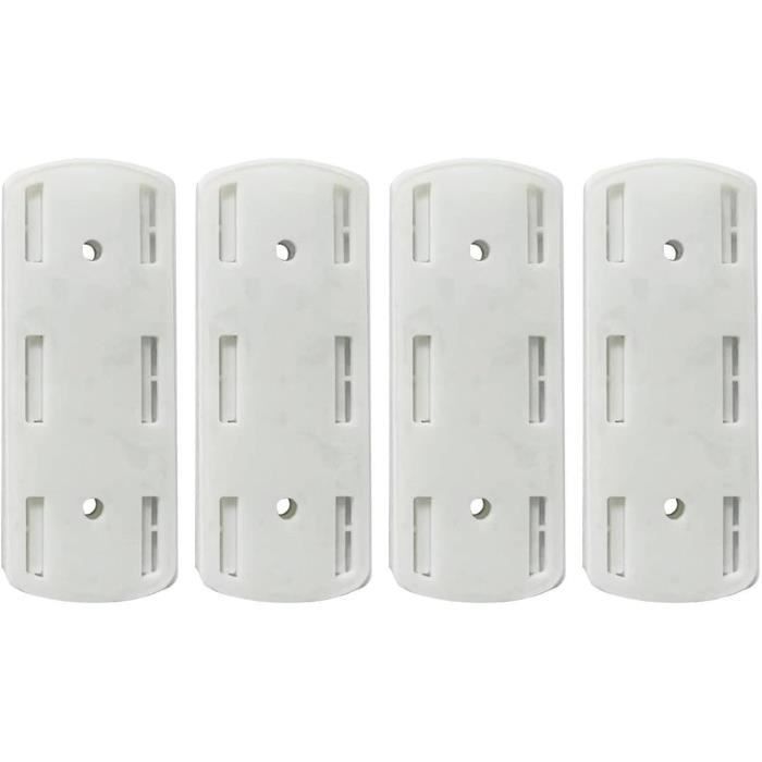 Lot De 12 Supports De Prise Adhésifs, Sans Perforation, Fixation De Prise De Bureau, Support De Multiprise, Support Mural, Gestion Des Câbles (blanc