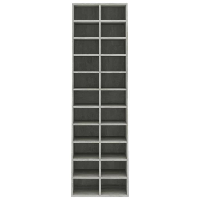 DBA Armoire à chaussures Gris béton 54x34x183 cm Aggloméré Cdiscount Maison
