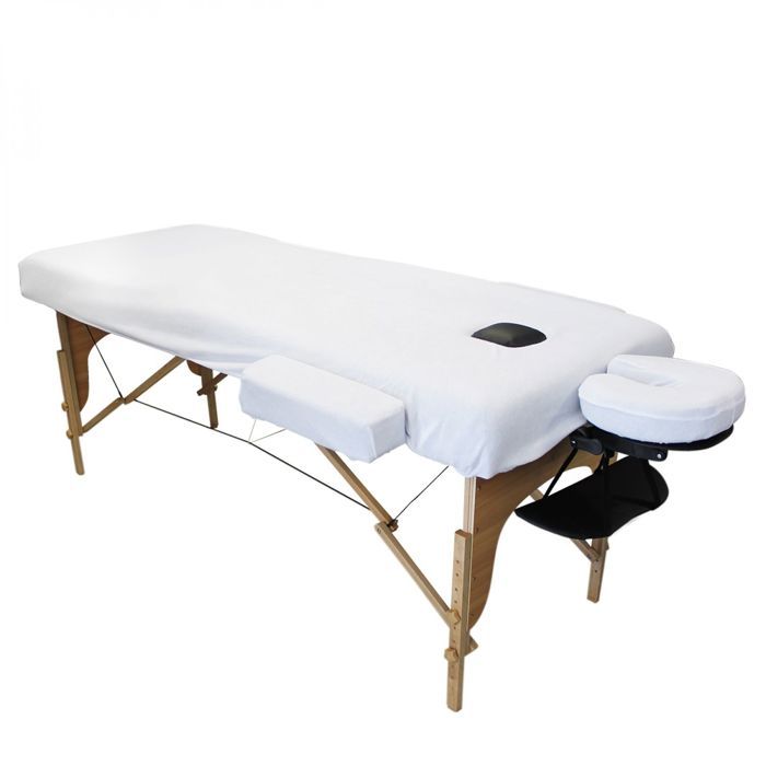 MFB ® - Drap Housse de protection pour table de massage blanche classique  avec trou visage