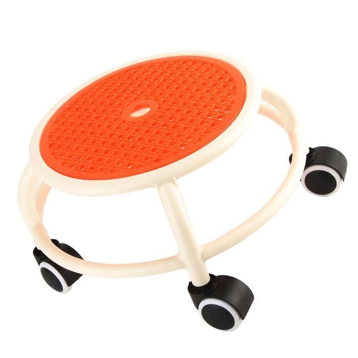 Tabouret bas roulant - VVIKIZY - Orange - Design contemporain - Confort respirant - 120 kg max