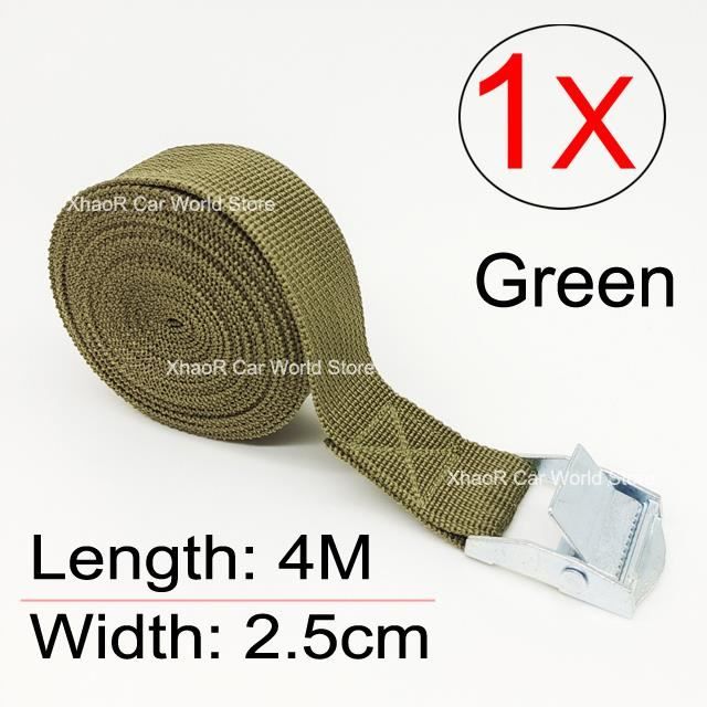 Lot De 5 Sangles D'Arrimage KIMIGO 6m - À Cliquet Avec Boucles | Pour Moto, Voiture, Déménagement