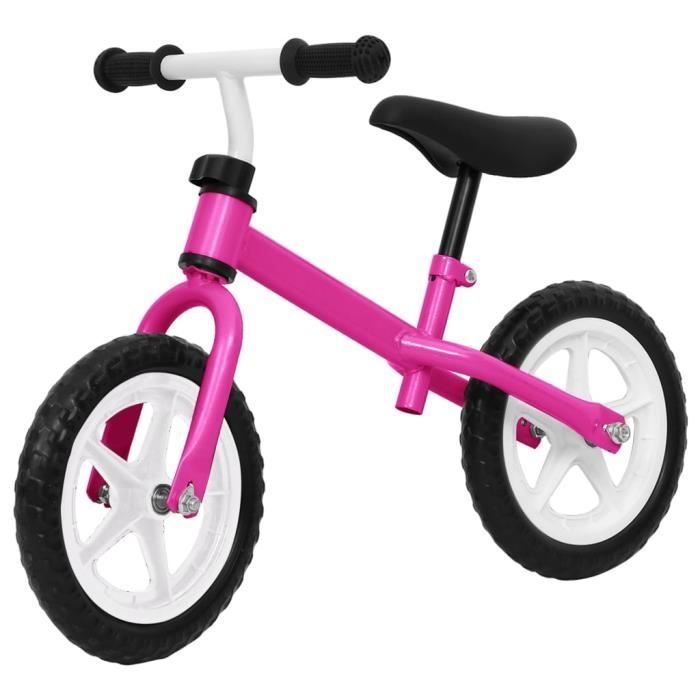Vélo d'équilibre pour enfant - ZJCHAO - Roues 12 pouces - Cadre acier - Rose