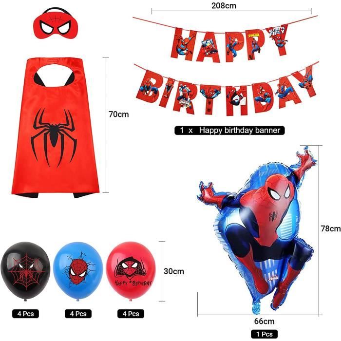 Décoration D'anniversaire Spider-man, Ballon Anniversaire 3 Ans Spider