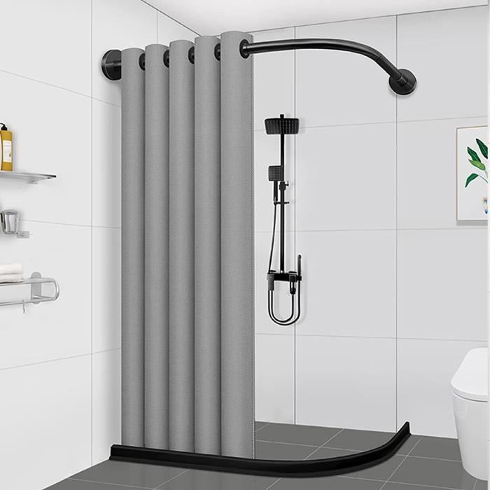 Tringle à Rideau De Douche Extensible 40-500cm Sans Perçage - Acier Carbone, Antidérapante, Pour Salle De Bain Et Placard