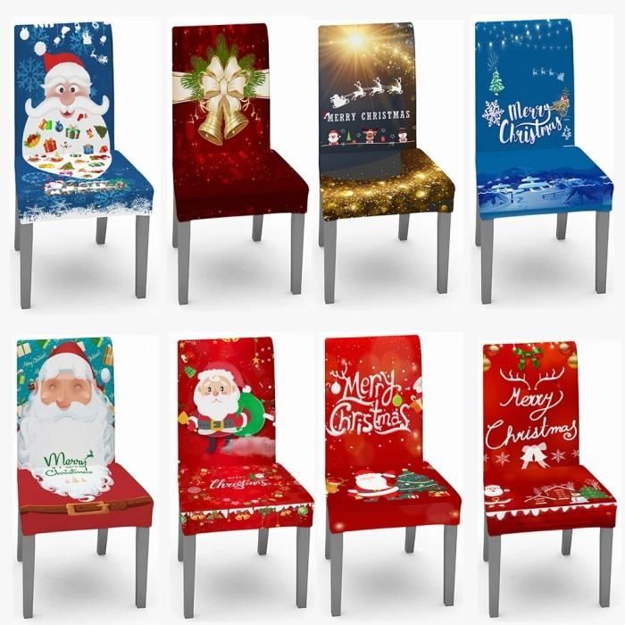 KAHEIGN Paquet de 12 Housses de Chaise de Noël, Non Tissé Chapeau Rouge Housses de Chaise de
