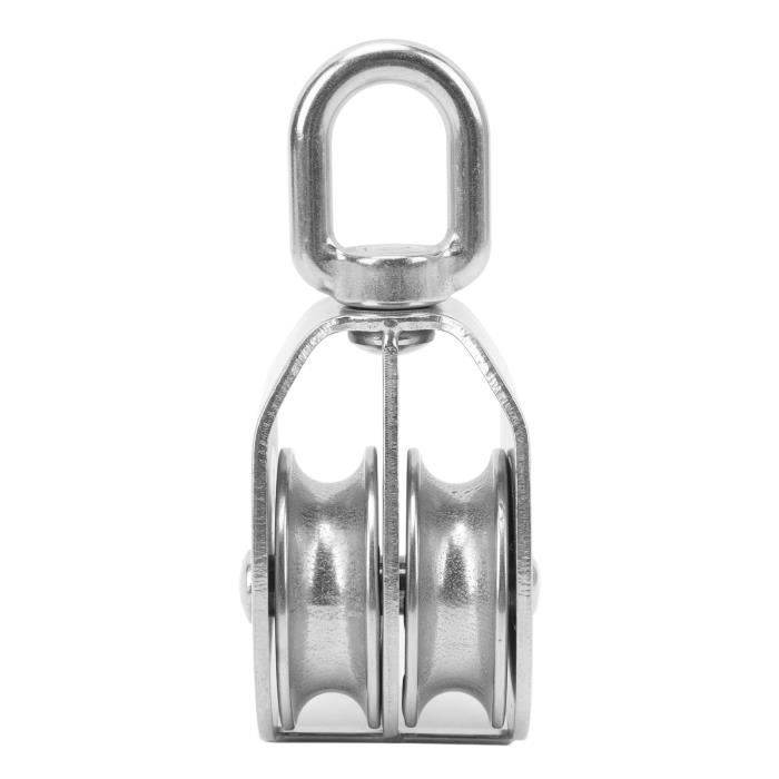 Lot De 2 Poulies Doubles De Levage Type U M20 - Capacité 75 Kg Chaque
