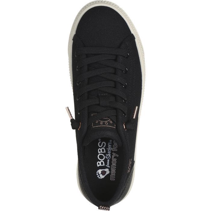 Baskets - SKECHERS - 114640-BLK - Plateforme en toile et similicuir ...