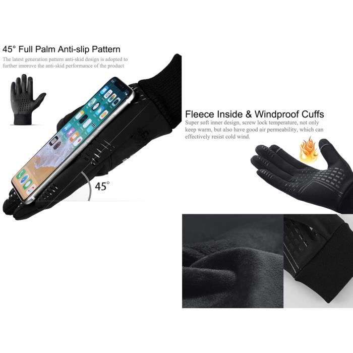 Gants En Laine Mérinos – Chauds, Tactiles, Antidérapants – Pour Homme, Femme, Vélo, Sports D'hiver
