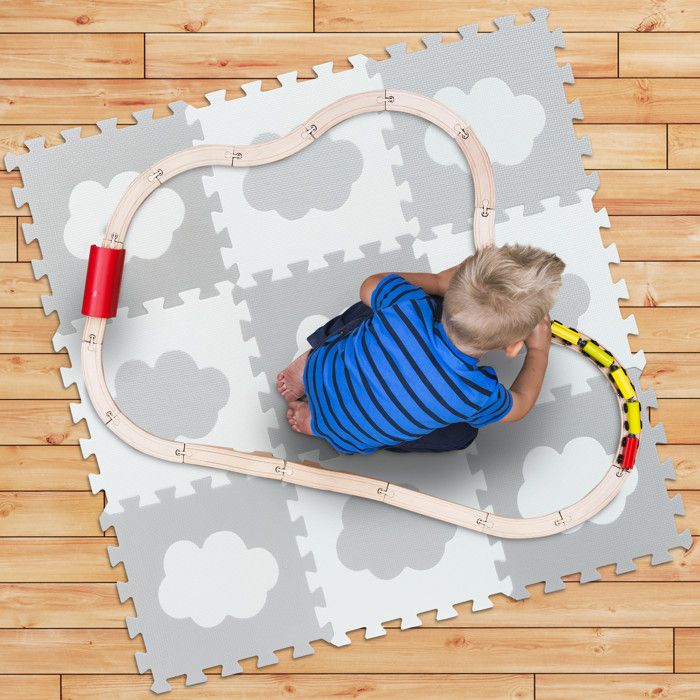 Puzzle Rel Tapis puzzle Relaxdays motif nuages, 18 pièces, mousse EVA sans ...