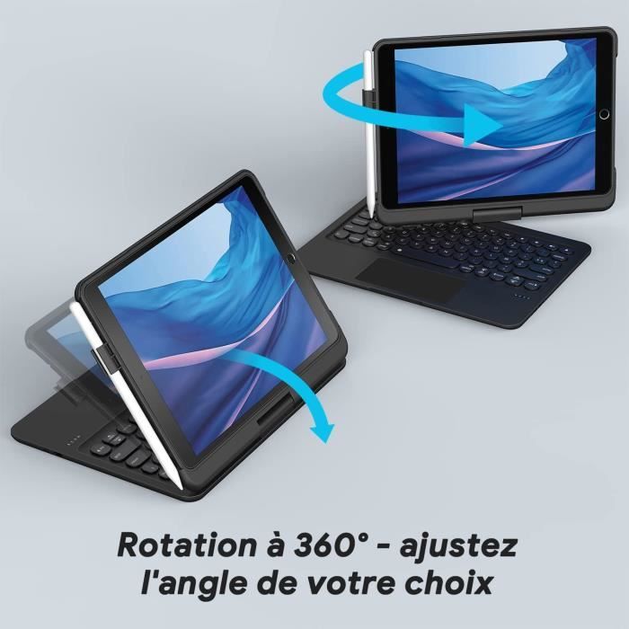 Clavier Rotatif 360° Rétroéclairé Pour IPad Pro 11" (générations 1 à 4) - Avec Pavé Tactile, Couleur Or Rose