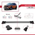 Compatible avec Dacia Duster 2018-2023 Barres de Toit FLY Modèle Railing Porte-Bagages de voiture 3 BARRAS GRIS-2
