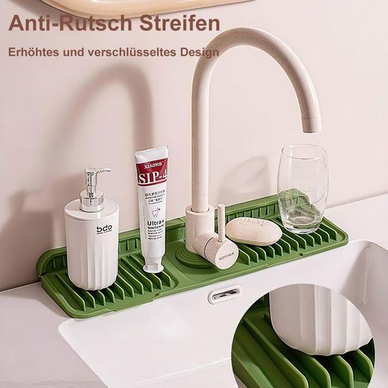 Protection Anti-Éclaboussures Évier Cuisine Silicone 52cm - Écran Arrière Robinet Anti-Eau