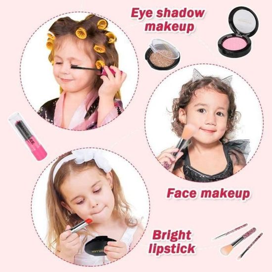 Maquillage Enfant Jouet Filles -Lavable Malette Maquillage Jouet pour  Enfant-Coffret Maquillage Petites Filles-Cadeau pour 3 a 8 Ans - Cdiscount  Jeux - Jouets