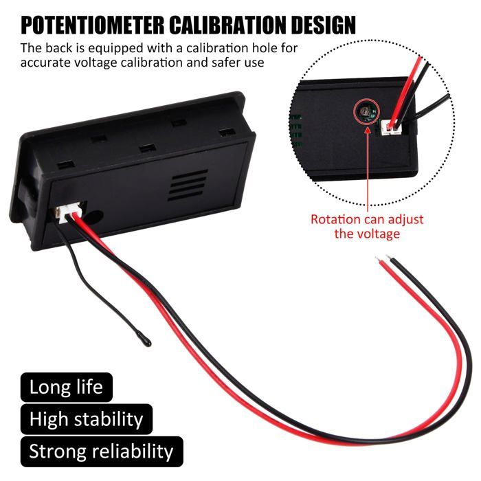 Instrument de mesure de batterie 12V 24V 36V 48V 60V 72V 84V avec alarme Instrument de mesure de batterie 12V 24V 36V 48V 60V 72V 84V avec alarme