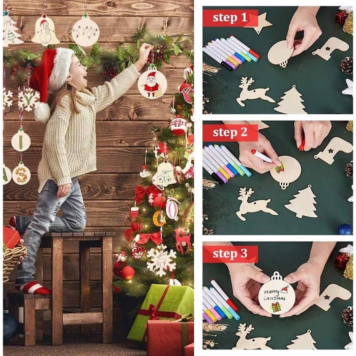 Decoration Sapin Noel 50 Pièces Pendentifs Deco Sapin De Noel Naturelle