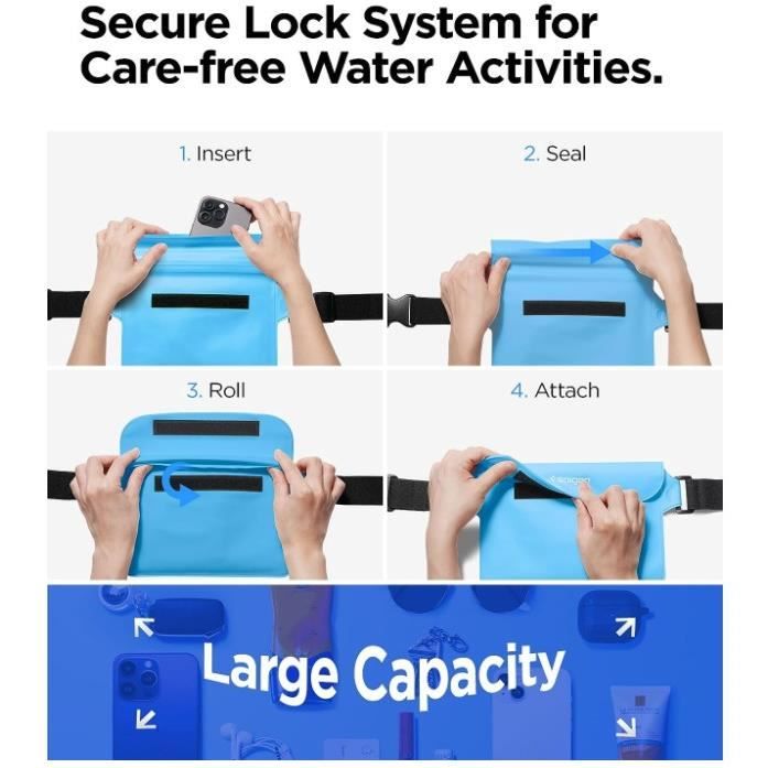 Gucass 2PCS Sac étanche Etui Pochette Imperméable Avec Sangle Réglable