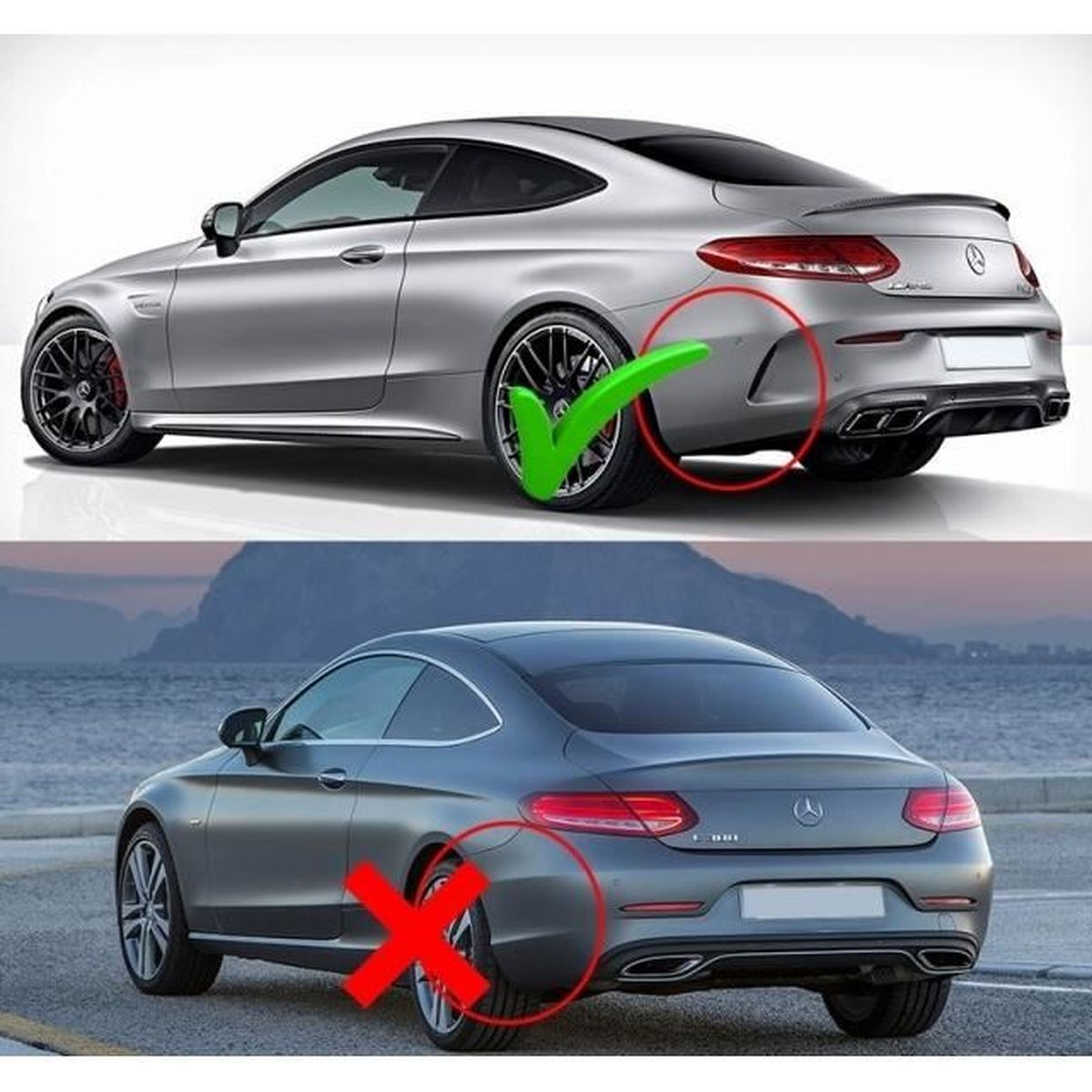 Diffuseur Arriere 4 Sorties AMG Classe C,E 