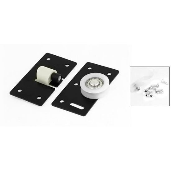 Rectangle Fer Noir 30 mm Diamètre de roulette de porte coulissante pour armoire