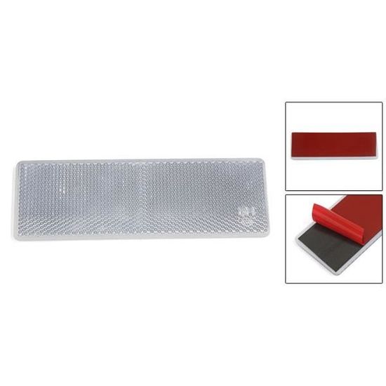 Auto-adh/ésif en plastique blanc plaque avertissement r/éflecteur Rectangle w//o Pas vis