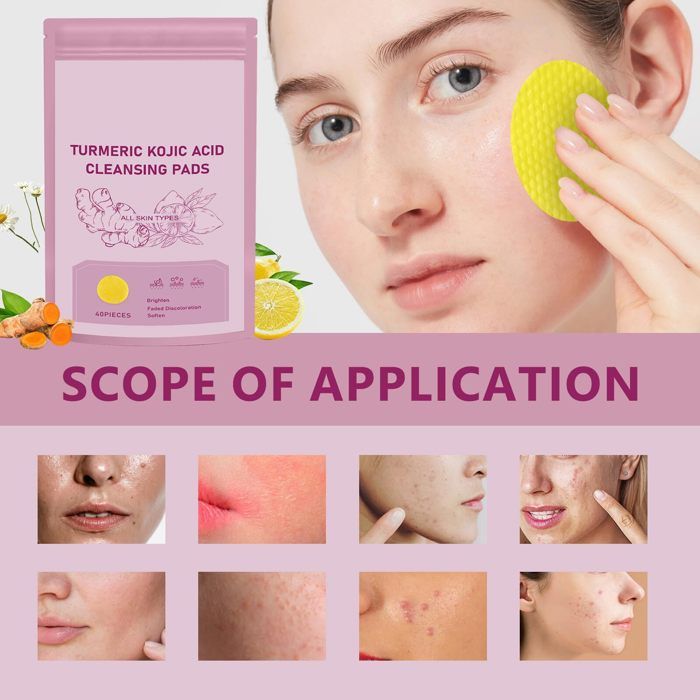 Coton Eclaircissant Aux Extraits De Curcuma Et Acide Kojique - Lot De 25 Disques, 236 Ml, Pour Peau à Imperfections