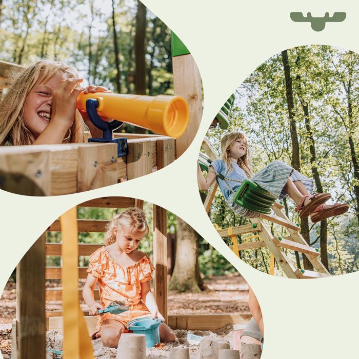 Aire de jeux RiverRun avec balançoire SurfSwing et toboggan vert