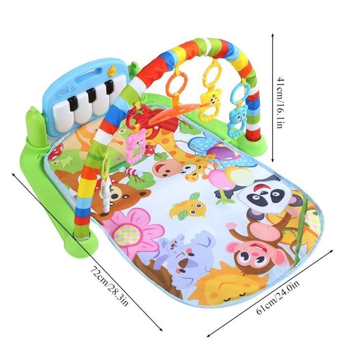Tapis D'activités Sensoriel Pour Bébé Avec Lumière Et Musique - Tapis De Gym 72x40cm - Éveil Et Motricité Fine