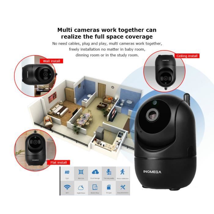 INQMEGA HD 1080P Cloud cam ra IP sans fil suivi automatique
