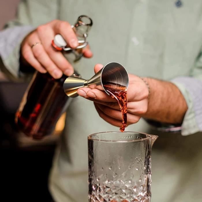 Jigger de bar à cocktail en acier inoxydable, design japonais, double tasse  à mesurer pour spiritueux