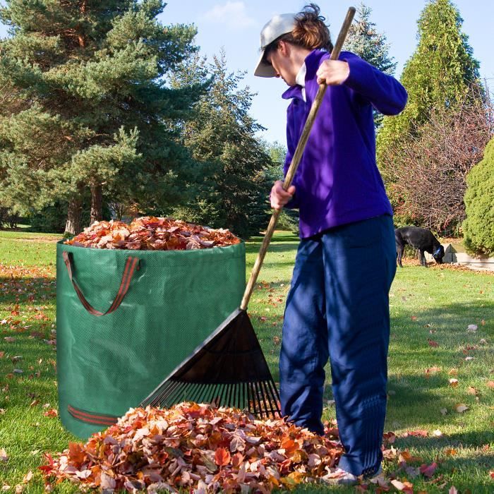 Lot De 4 Sacs à Déchets De Jardin 272L - Sacs Feuilles Avec Poignées - Pliable, Robuste, Imperméable Et Autoportant