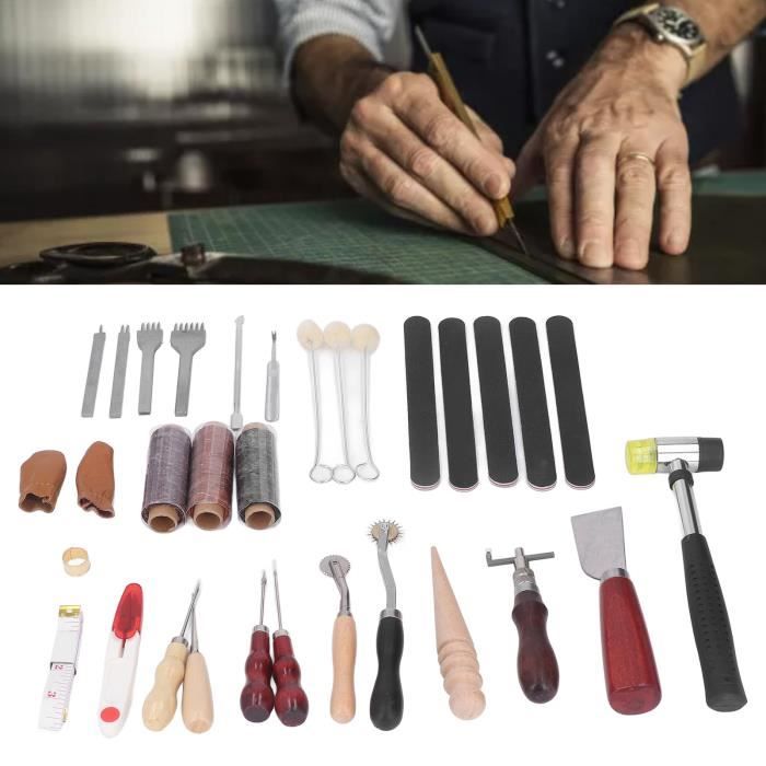 Kit de travail du cuir, kit d'outils en cuir, outils d'artisanat