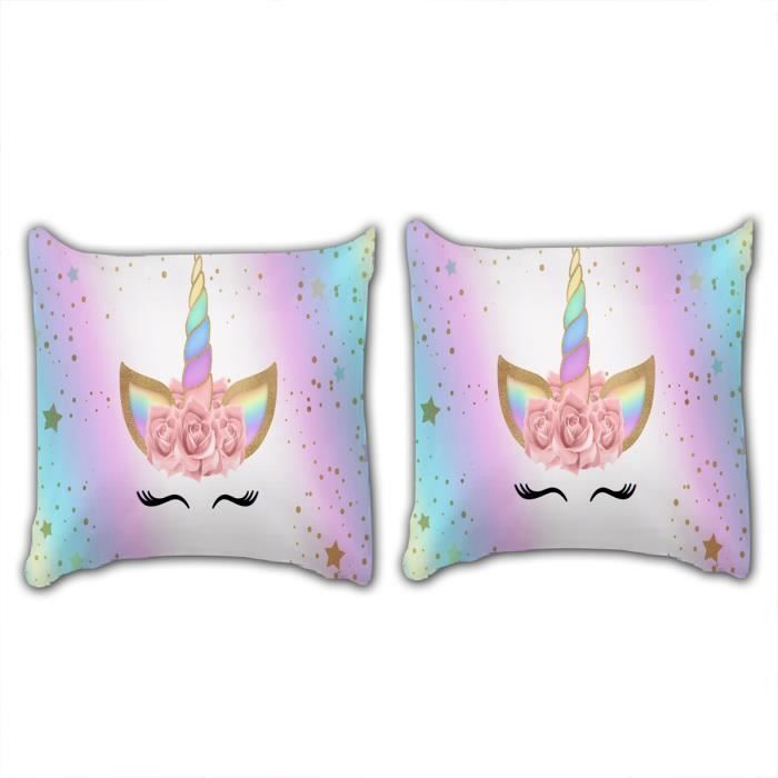 ZHMAO Housse De Couette Licorne Pour Enfant Fille Parure De Lit Licorne 1 Personne Avec