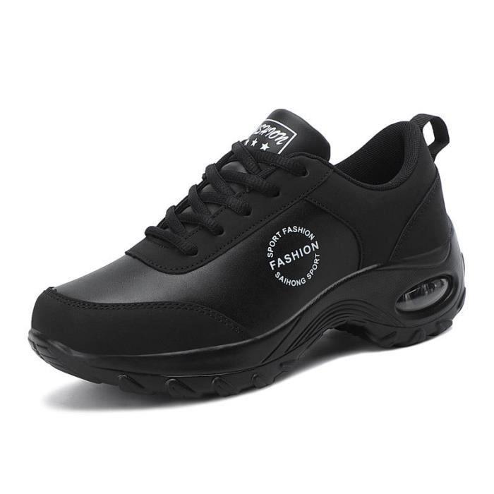 Baskets de jogging amortissantes pour femmes REMYCOO Noir Respirantes et antiderapantes
