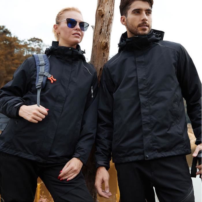 Blouson de Ski Noir Homme hiver a capuche Combinaison de Ski Hommes Doudoune Homme respirant de Marque Vetements Homme