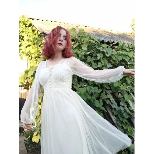 Robe blanche maille shop