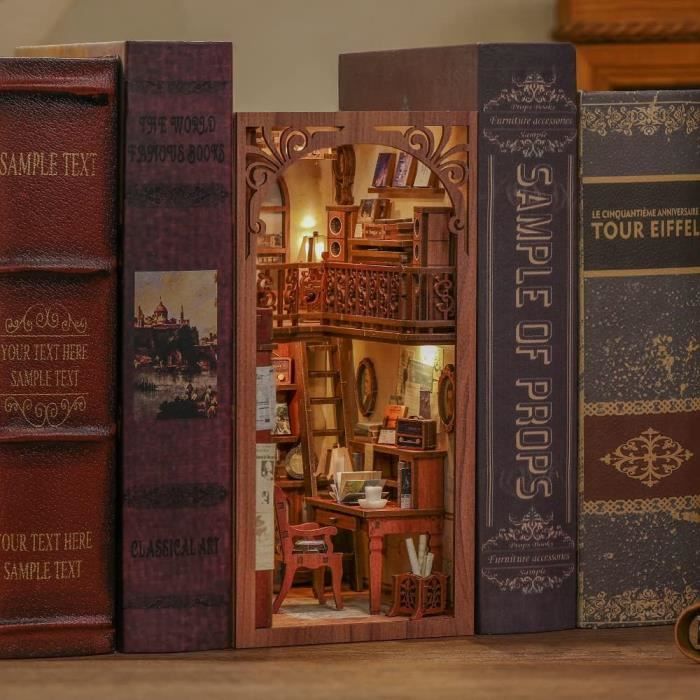 CUTEBEE DIY Book Nook Kit – Kit de Maison de poupées Miniatures