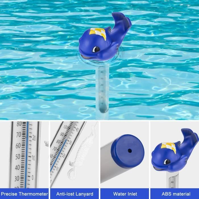 Lets Joy Thermomètre Piscine Flottant Dessin Animé - Avec Corde - Précis Et Amusant Pour Piscines Et Aquariums