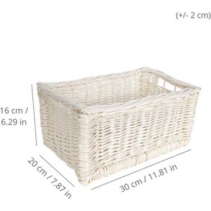 Panier de rangement rectangle Hassira - Naturel - 27x19x14 cm - Osier Panier de rangement rectangle Hassira - Naturel - 27x19x14 cm - Osier