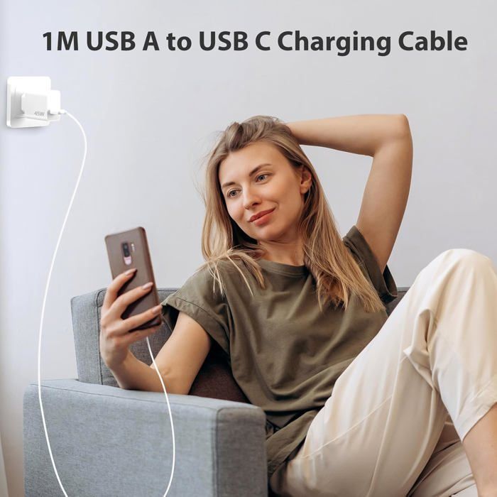 Chargeur Rapide 45W USB-C Pour Xiaomi – Avec Câble 2m 6A, Compatible Xiaomi/Redmi/POCO Récents