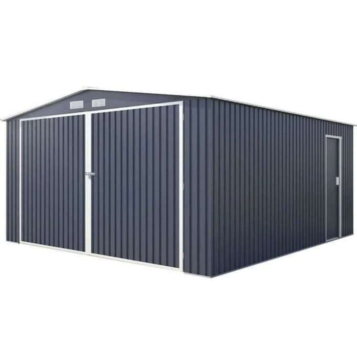 Garage acier 16 m² - Avec kit d'ancrage inclus