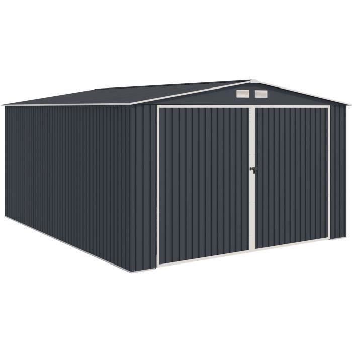 Garage acier 18,2 m² - Avec kit d'ancrage inclus