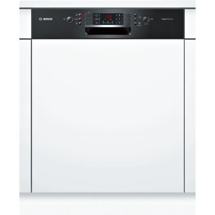 Lave-vaisselle encastrable BOSCH SMI46AB04E - 12 couverts - Moteur induction - Largeur 60 cm - 44dB - Bandeau noir
