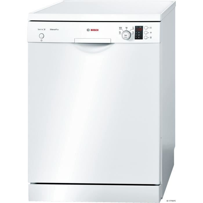 Lave-vaisselle pose libre BOSCH SMS25AW04E - 12 couverts - Moteur induction - Largeur 60 cm - Classe A+ - 46 dB - Blanc