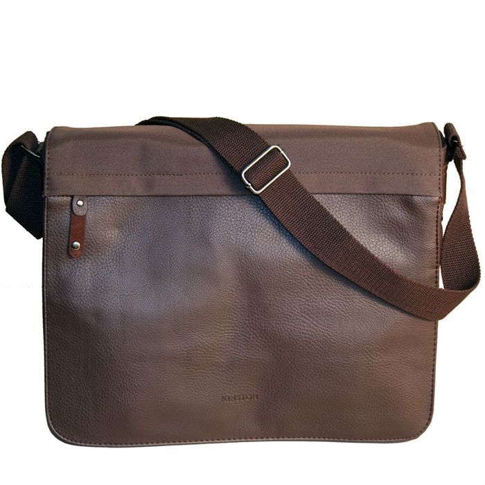 KINSTON Besace à Bandoulière en Toile satinée Marron Homme