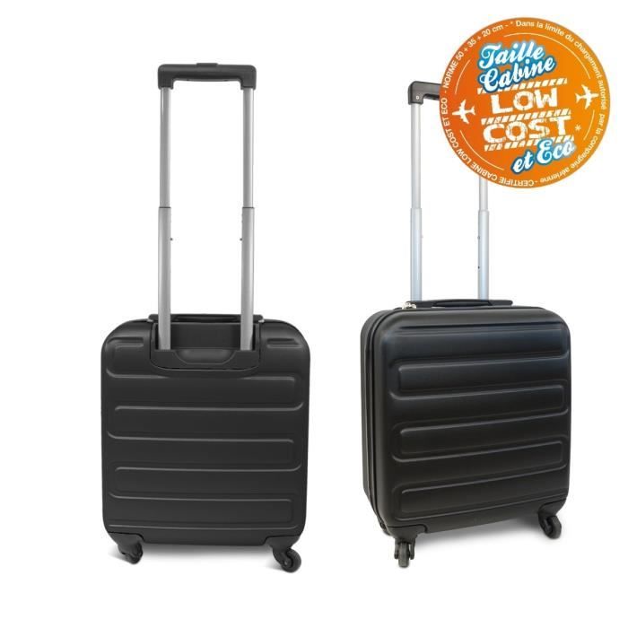 KINSTON Valise Cabine Low Cost Rigide ABS 4 Roues 48 cm Noir