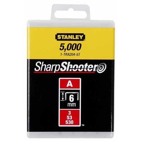 Boite de 1000 Agrafes type A STANLEY 1 TRA204T 6 mm